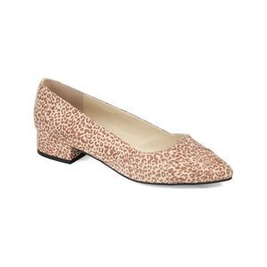 JOURNEE COLLECTION Womens Beige Leopard Print Justine Heeled Loafers 9 M